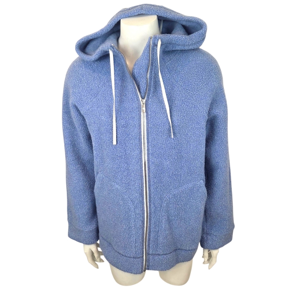 Lululemon So Sherpa Hooded Jacket Sweatshirt Hoodie Womens 8 Blue Zip Up Blue